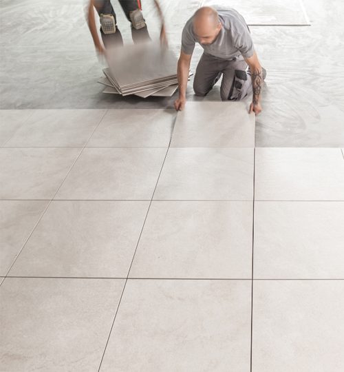 floor tile laying